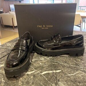 Rag & Bone Men's Glossy Black Slip-Ons